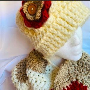 Soft and warm ivory crochet hat